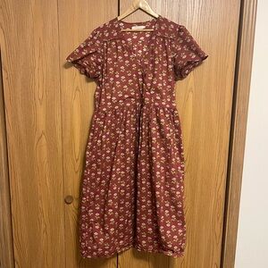 Christy Dawn Burgundy Floral Midi Dress